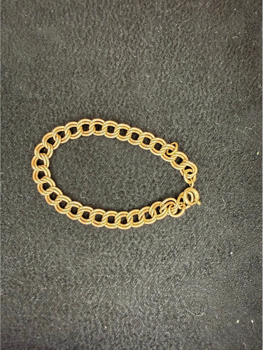 Vintage Double Link Chain Charm Bracelet 12K GF Retro